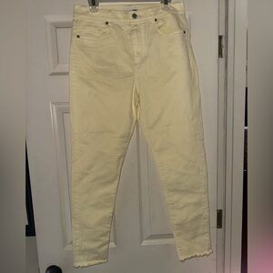 LOFT Women's Skinny Jeans Business Casual Solid Yellow Size 10/30 Regular NWOT